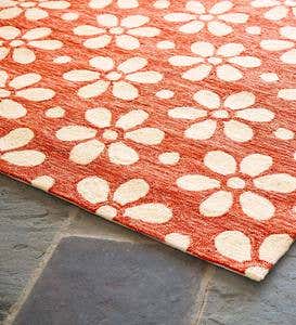 Daisy Chain Indoor/Outdoor Rug, 24”x 42” - Red