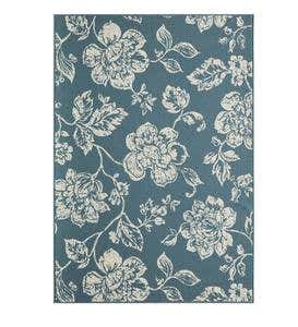 Garden Toile Indoor/Outdoor Rug, 5'6”x 7'6” - Blue