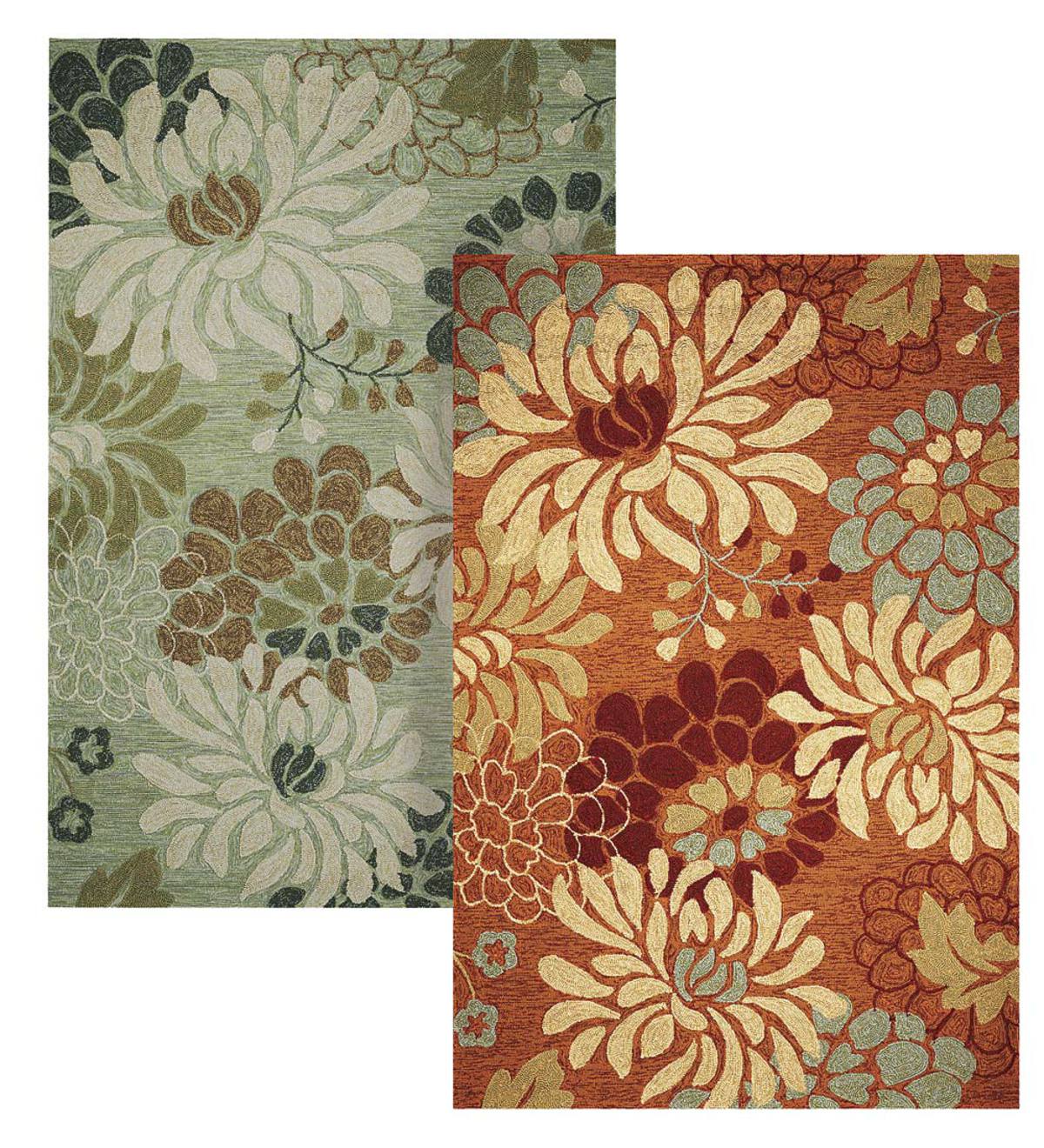 Floral Silhouette Rug, 5'"x 7'6"