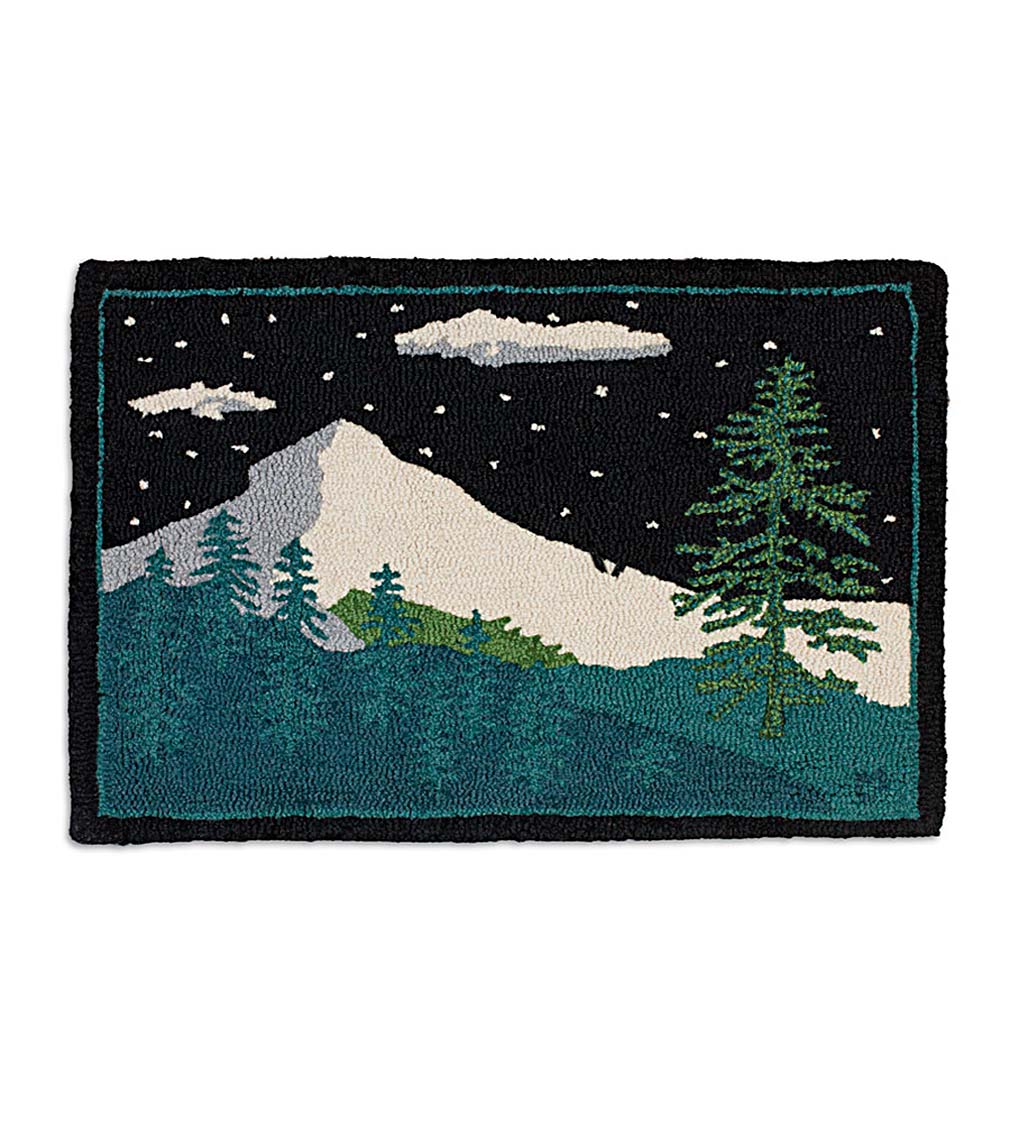 Winter Woods Hand-Hooked Wool Rug, 24" x 36"