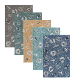 Indoor/Outdoor Textured Shells Polypropylene Rug, 39" x 59"