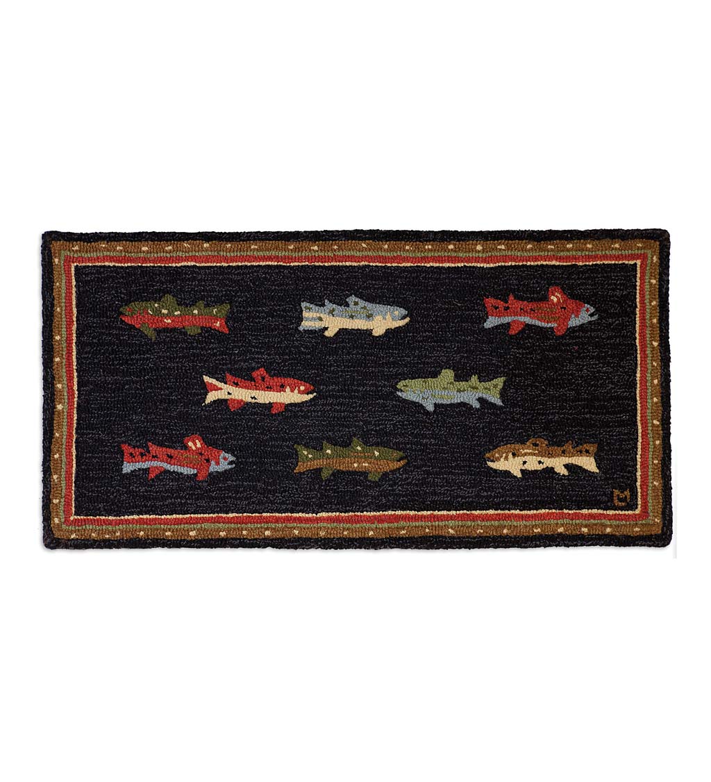 River Fish Hand-Hooked Wool Accent Rug, 24" x 48"