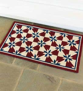 Indoor/Outdoor Hooked Americana Accent Rug