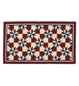 Indoor/Outdoor Hooked Americana Accent Rug