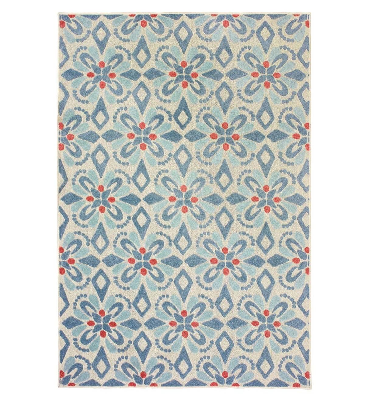 Indoor/Outdoor Clearwater Print Rug, 3' x 5' - Blue