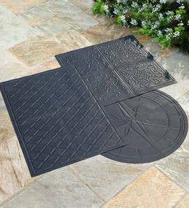 Flame-Resistant Protective Mat For Fire Pit and Grill, Compass Design