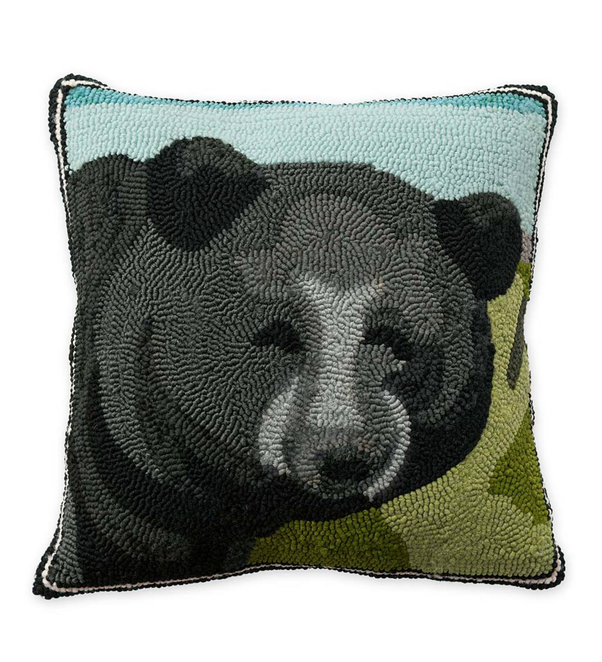 Indoor/Outdoor Black Bear Pillow