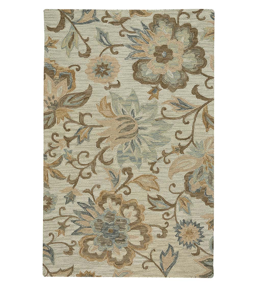 Parkside Wool Floral Rug, 5' x 8'
