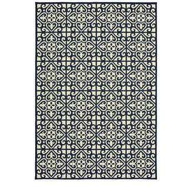 Marston Trellis Indoor/Outdoor Area Rug, 2'5"x 4'5" - Navy/Ivory