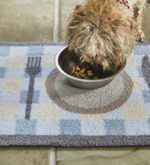 Tea Time Washable Pet Mat - Blue