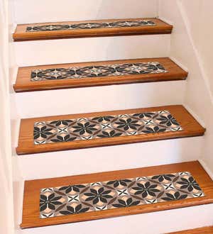 Vintage Tile Stair Treads, Set of 4