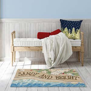 Indoor/Outdoor Hand-Hooked Sandy and Bright Accent Rug