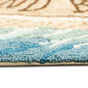 Indoor/Outdoor Hand-Hooked Sandy and Bright Accent Rug