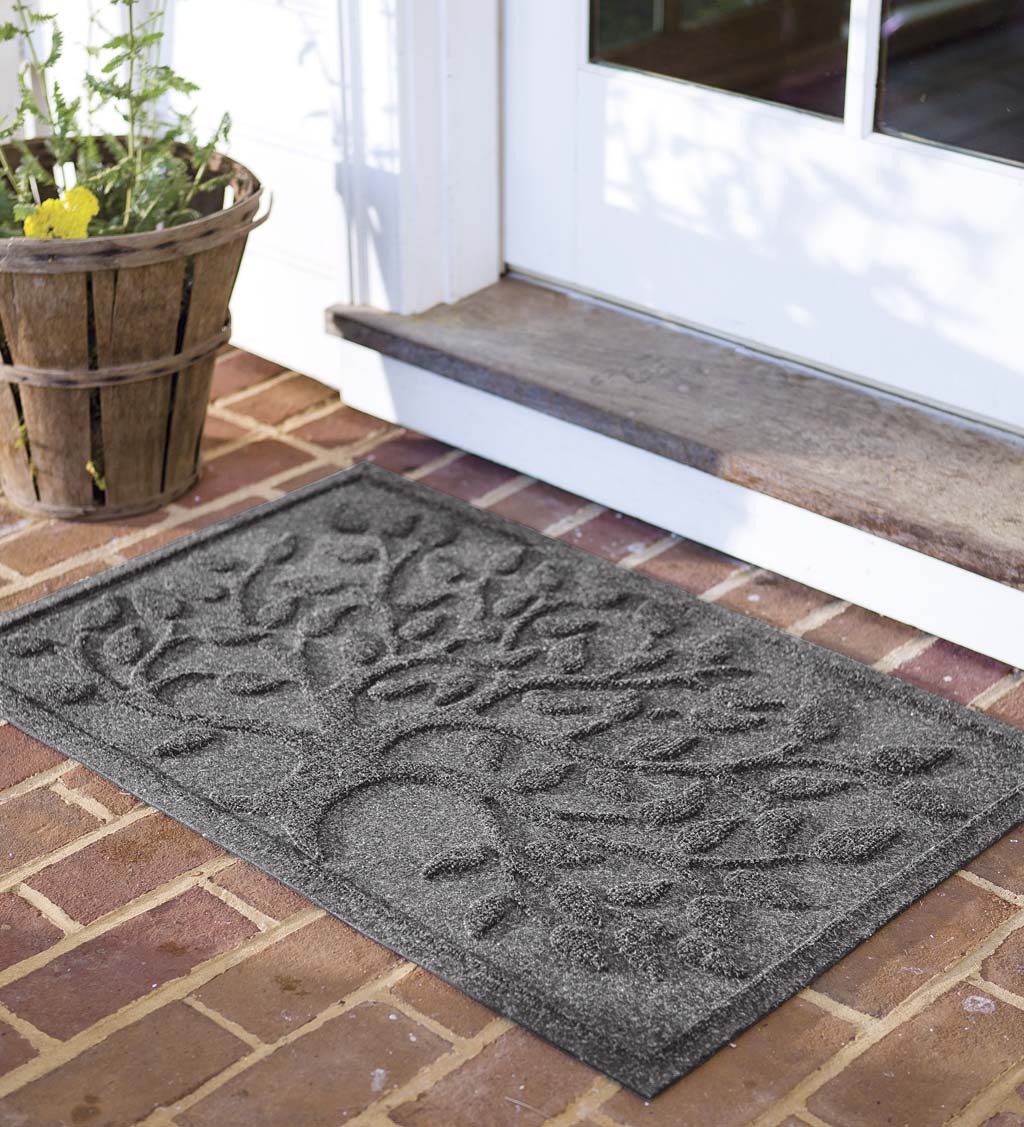 VivaTerra Tree of Life Waterhog Doormat - Gray