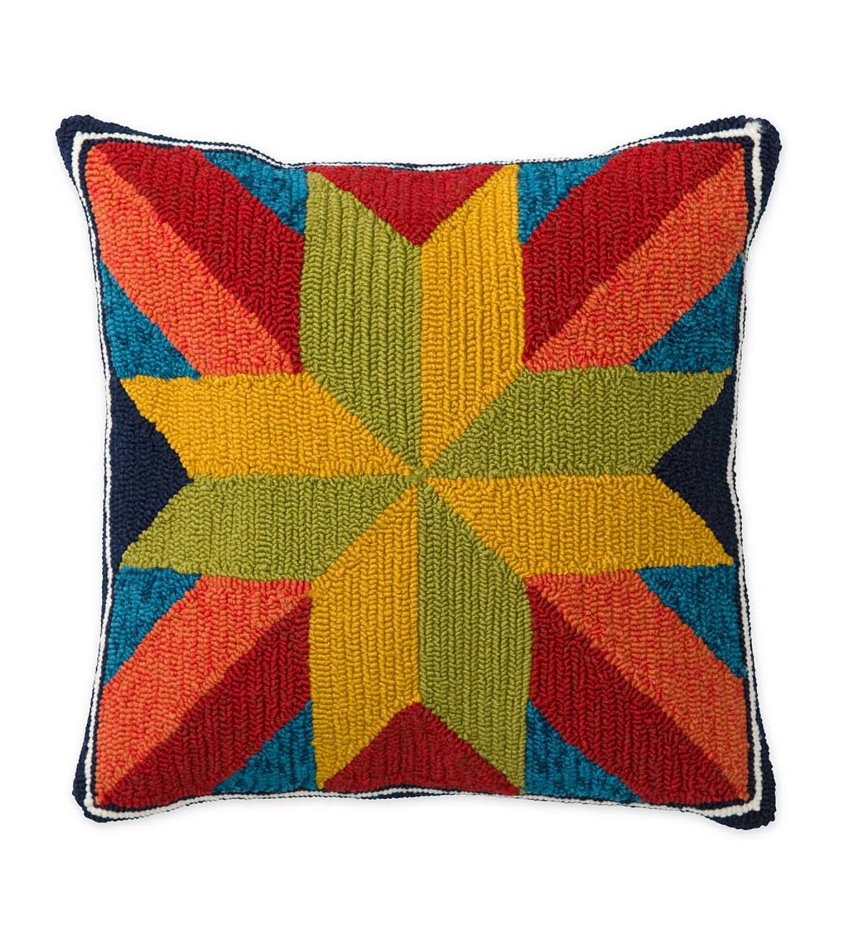 Indoor/Outdoor Hooked Ansley Star Throw Pillow