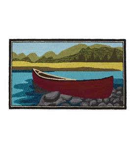 Indoor/Outdoor Canoe Hooked Accent Rug