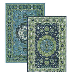 Indoor/Outdoor Brunswick Wreath Polypropylene Rug