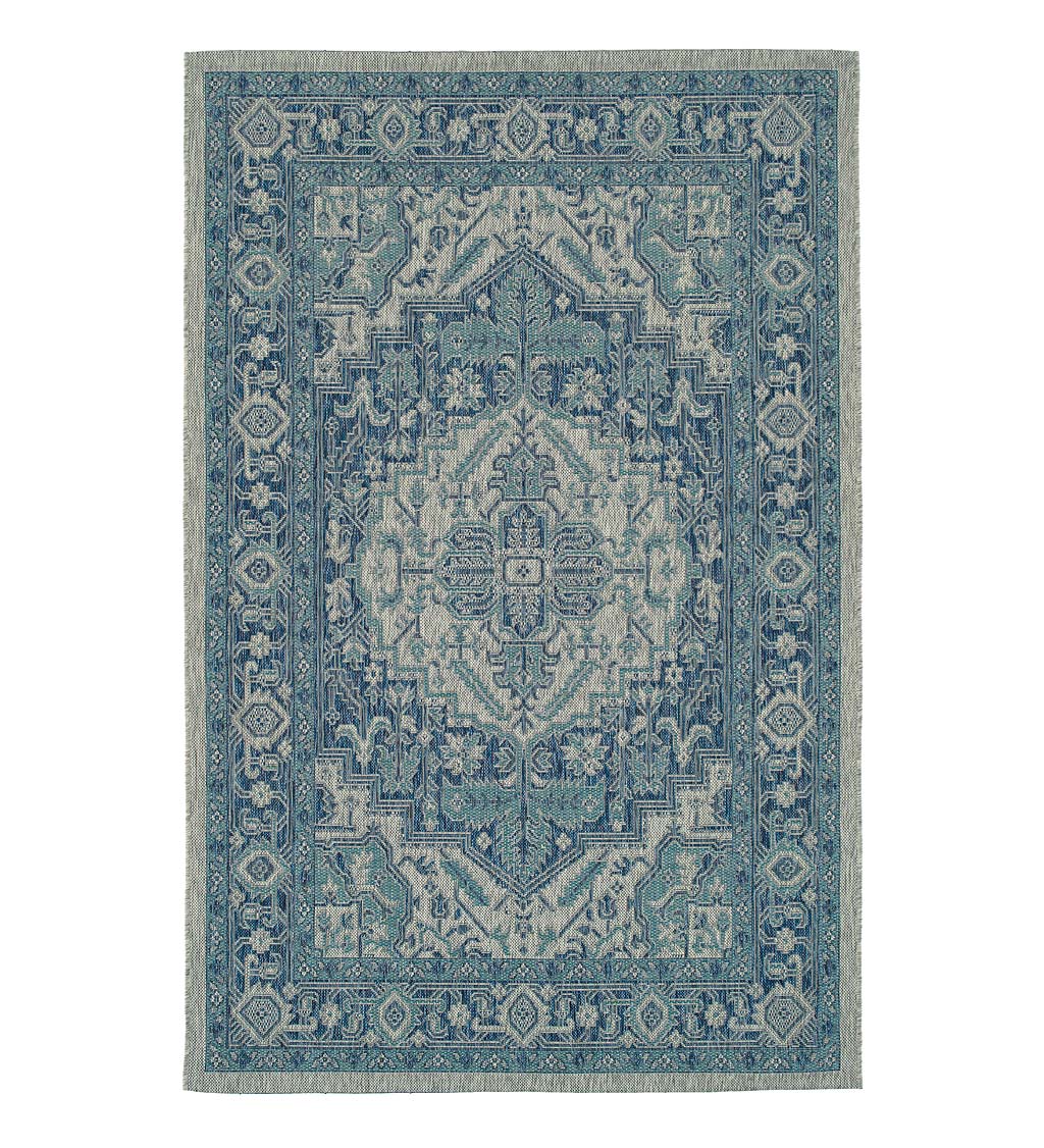 Indoor/Outdoor Lake Placid Damask Rug, 7'10" x 10'2"