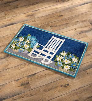 Indoor/Outdoor Hooked Polypropylene Rocking Chair Accent Rug