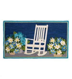 Indoor/Outdoor Hooked Polypropylene Rocking Chair Accent Rug