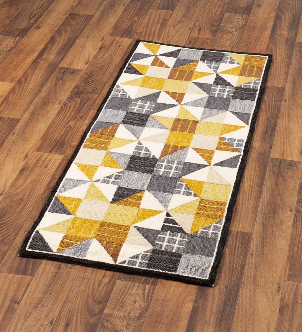 Indoor/Outdoor Springtime Quilt Polypropylene Rug Runner