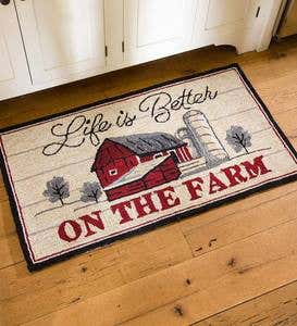 Indoor/Outdoor Life Is Better On the Farm Hooked Accent Rug