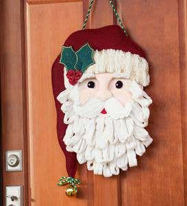 Plush Santa Door Decor Hanging Holiday Accent