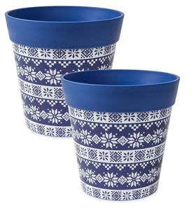 Holiday Hum Pot Colorful Plastic Plant Pots, Set of 2