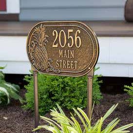 Personalized Pineapple Address Plaque Lawn Stake