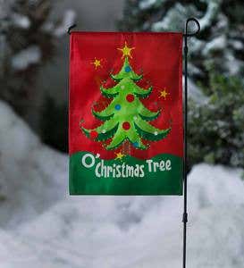 Lighted Musical Holiday Garden Flag with Stand