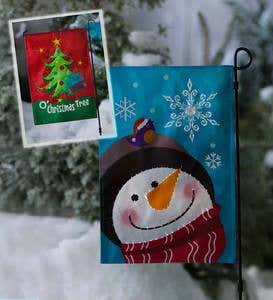 Lighted Musical Holiday Garden Flag with Stand