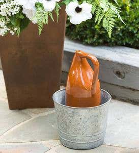 Glazed Terra Cotta Thumb Pot Watering Jug