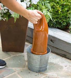 Glazed Terra Cotta Thumb Pot Watering Jug