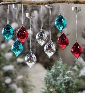 Color Changing Mercury Glass Solar Ornaments, Set of 3