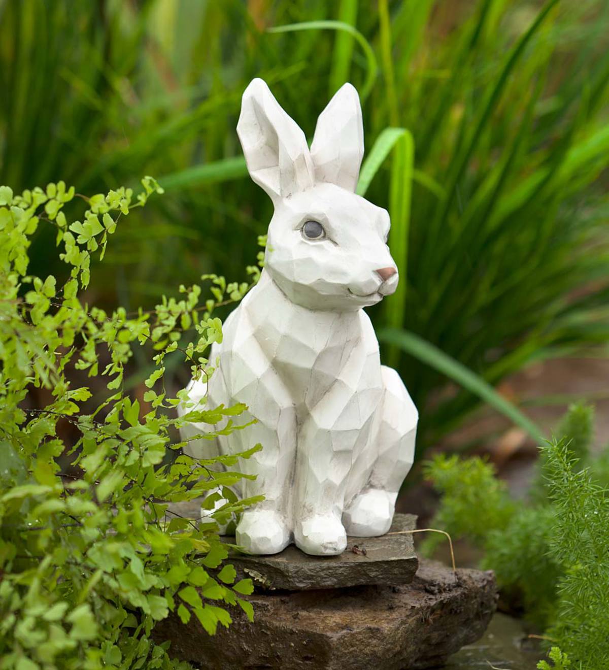 Woodcut-Style Rabbit Garden Statue - Fox