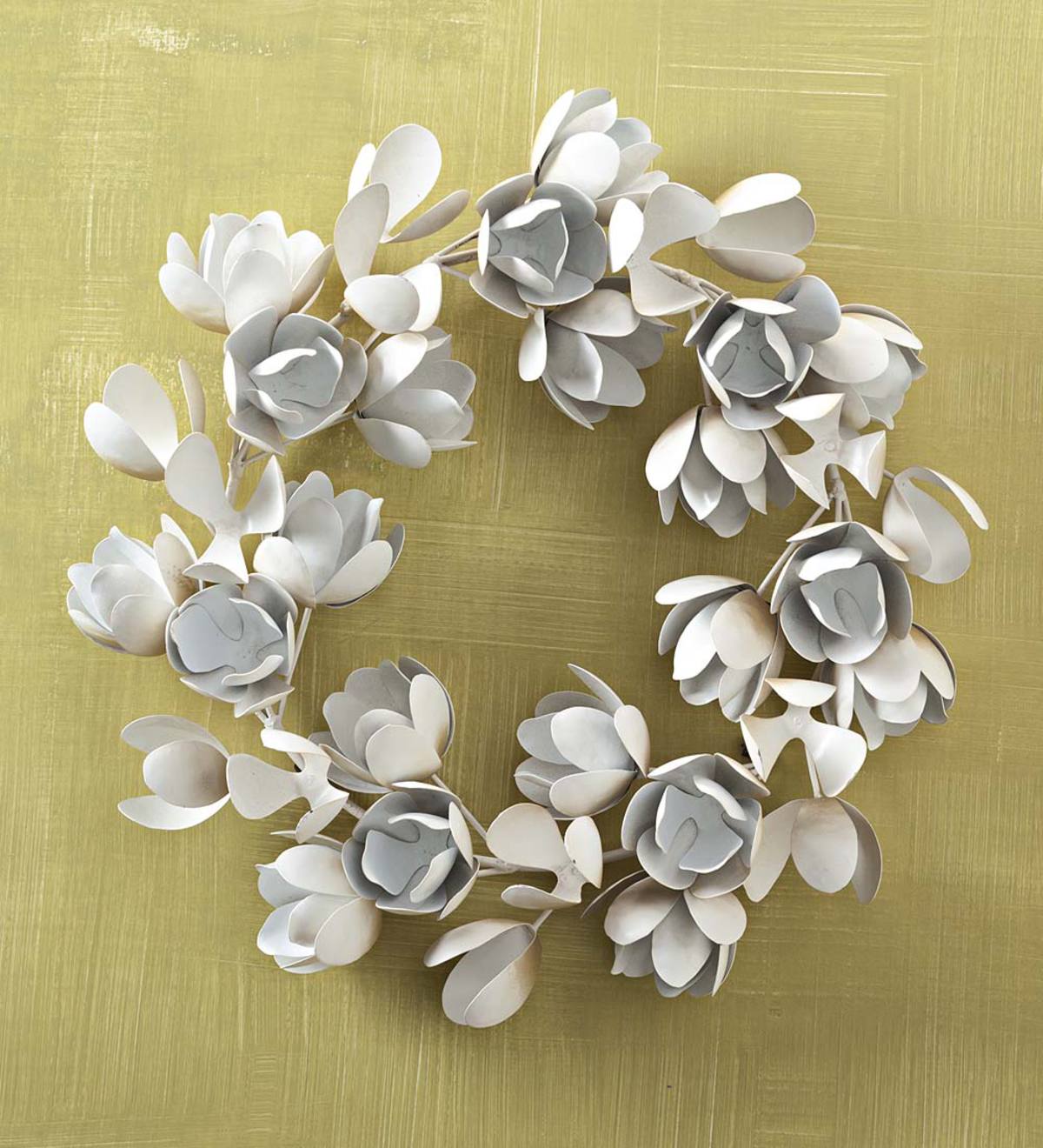 Handmade Metal Magnolia Wreath