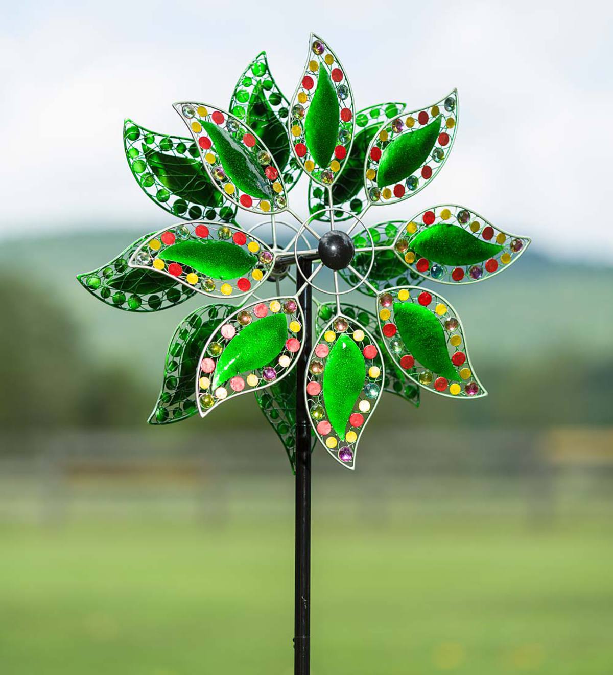 Jeweled Leaves Wind Spinner