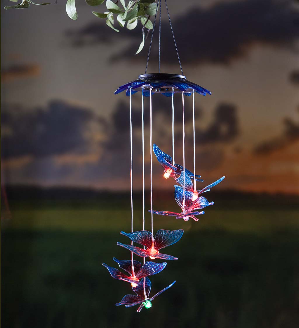 Special! Color Changing Solar Mobile with Butterflies