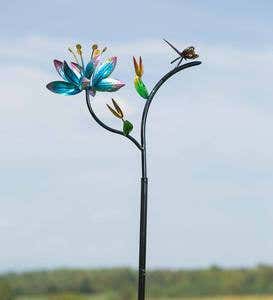 Single Flower Wind Spinner with Butterfly