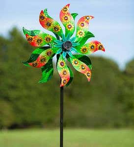 Solar Sunflower Gems Wind Spinner