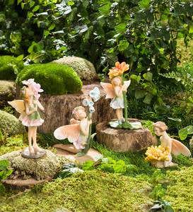 Miniature Fairy Garden Flower Pixies, Set of 4