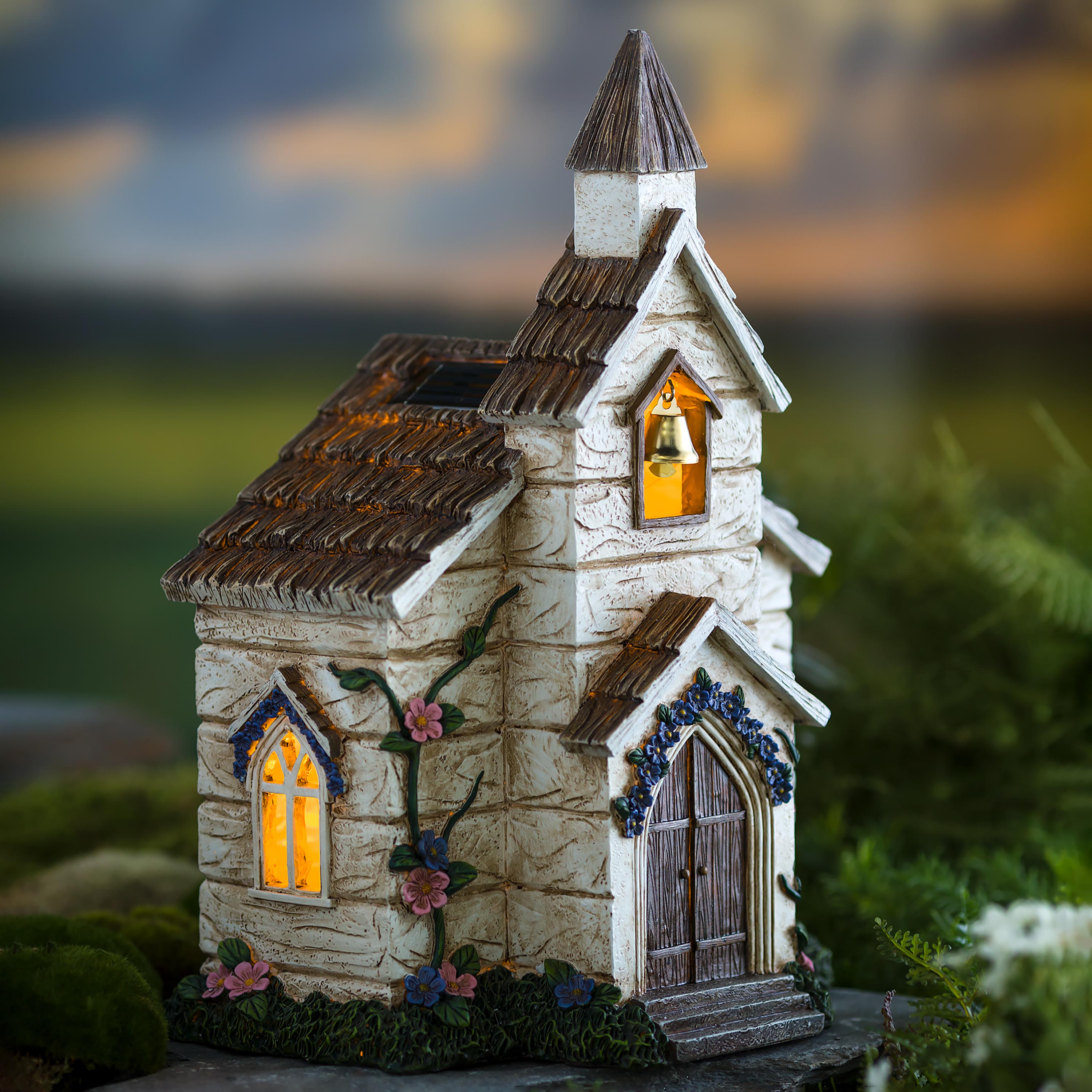 Miniature Fairy Garden Solar Church
