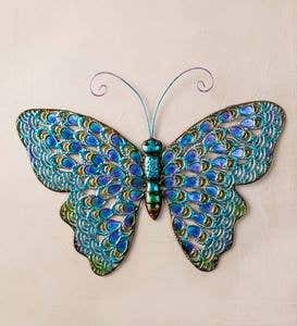 Iridescent Metal Butterfly Wall Art