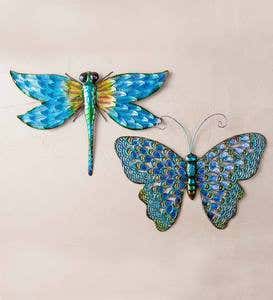 Iridescent Metal Butterfly Wall Art