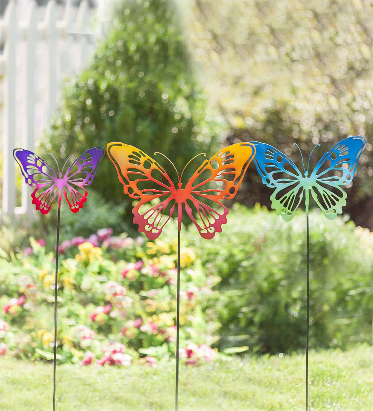 Colorful Butterfly Garden Stakes, Set of 3