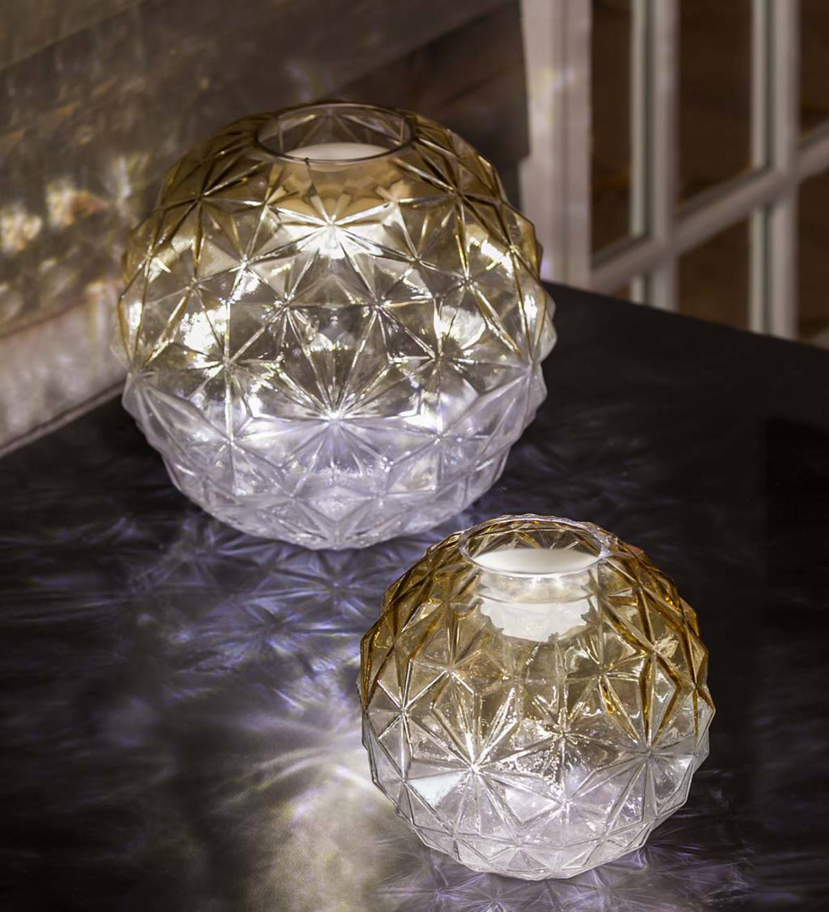 Glowing Glass Globe with Moving Light