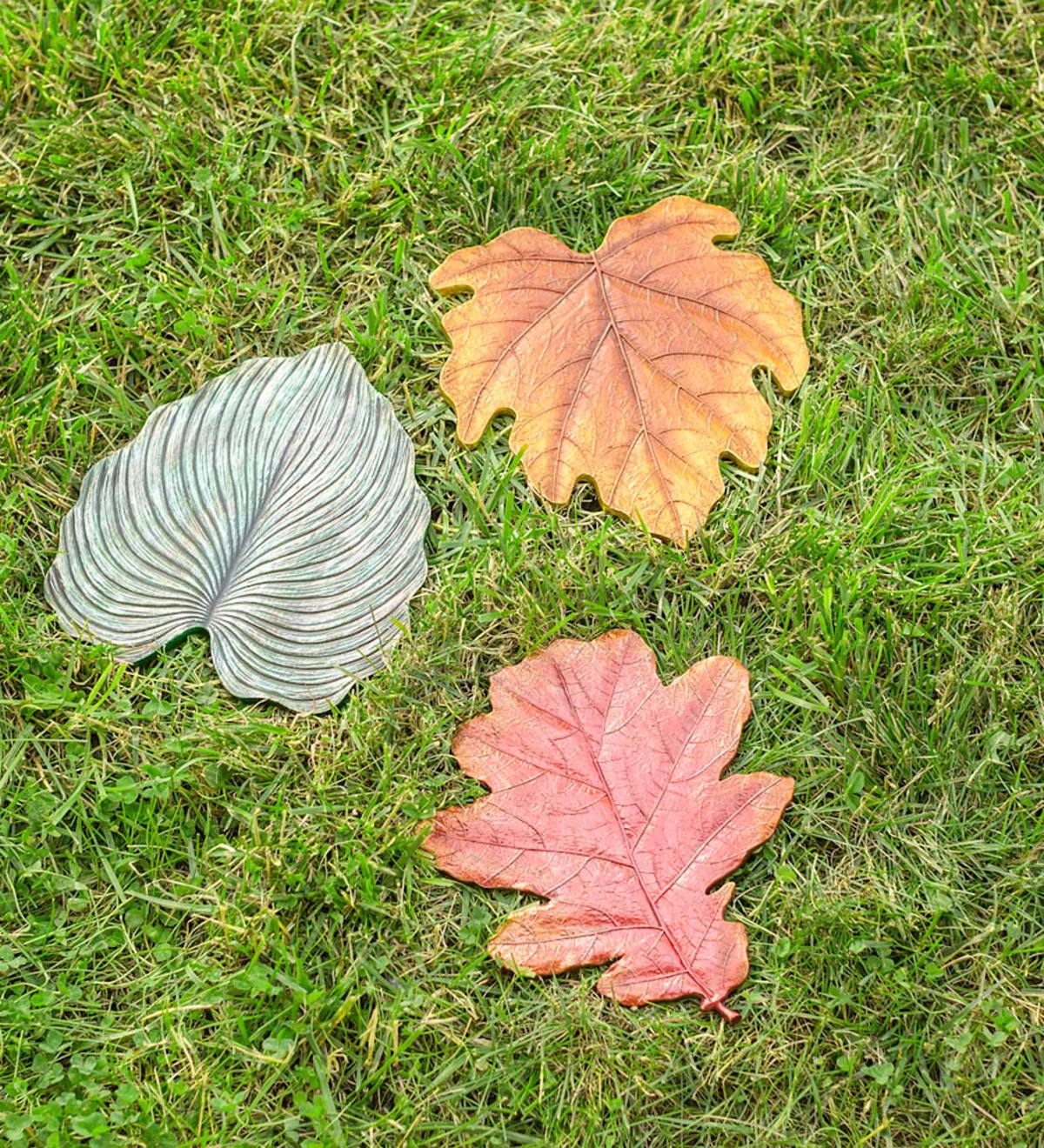 Leaf Stepping Stones, Set of 3