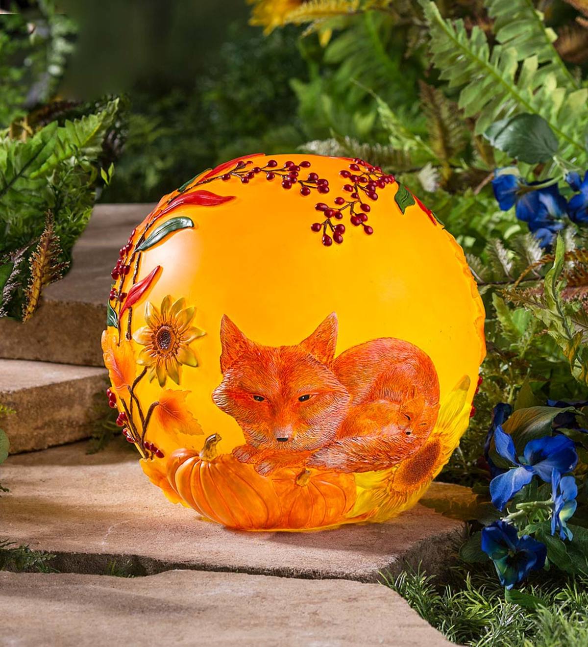 Glowing 3D Fox Garden Globe