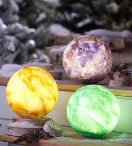 Glowing Elements Glass Garden Globes, Set of 3