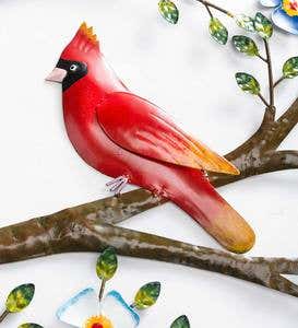 Indoor/Outdoor Cardinals on Flowering Branch Wall Art